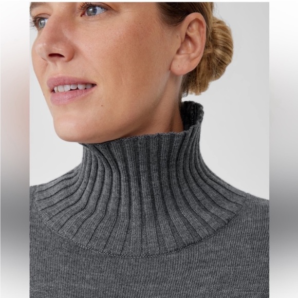 NWT EILEEN FISHER Merino
Jersey Turtleneck Dress in
Regenerative Wool - Picture 4 of 10